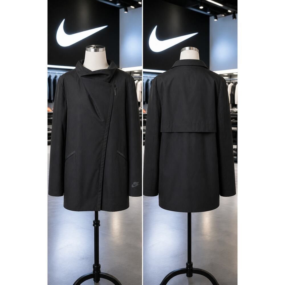 Nike Tech Women’s Black Tech Coat Jacket Asymmetrical XL